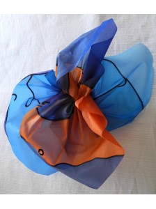 Flor Broche AZUL Y CALDERA