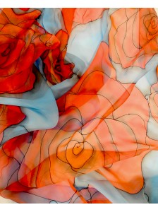 Foulard de Seda Gasa "Rosas...