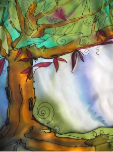 Chal de Seda "Cielo de Hojas"