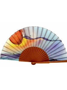 Abanico de Seda "Sol en Calma"