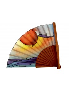Abanico de Seda "Sol en Calma" 2