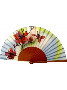 Abanico de Seda "Flores al...