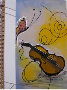 Libreta Mariposa y Violín
