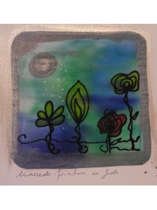 Tarjeta de Seda 133. Flores...