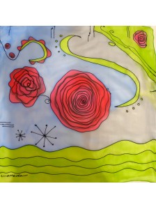 Pañuelo de Seda "Rosas Rojas" 2