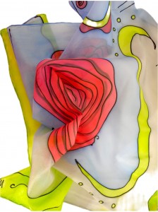 Pañuelo de Seda "Rosas Rojas"